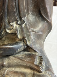 A Burmese partly lacquered bronze Mandalay Buddha, 19/20th C.