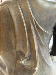 A Burmese partly lacquered bronze Mandalay Buddha, 19/20th C.