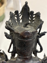 A Chinese bronze figure of Bodhisattva, Ming