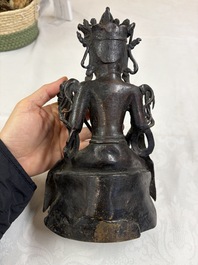 A Chinese bronze figure of Bodhisattva, Ming