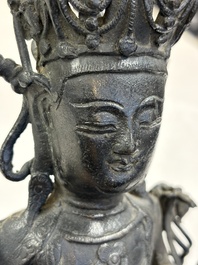 A Chinese bronze figure of Bodhisattva, Ming