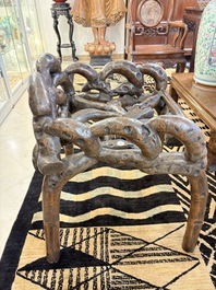 An unusual Chinese chair made from bamboo roots, 19th C.