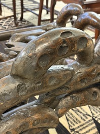 An unusual Chinese chair made from bamboo roots, 19th C.