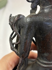 A Chinese bronze figure of Bodhisattva, Ming