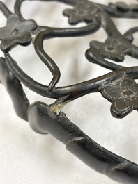 A large Chinese archaistic bronze 'Dragon' stand, Ming