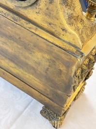 A gilt-bronze 'Oriental Beauty Reclining on a Lion Skin' mantel clock, France, first quarter 19th C.