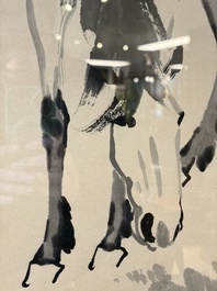 In the manner of Xu Beihong 徐悲鴻 (1895-1953): 'Horse', ink on paper, dated 1936