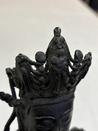 A Chinese bronze figure of Bodhisattva, Ming