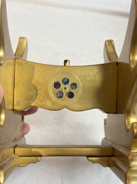 A Japanese Shibayama lacquer taiko drum-shaped casket on its original stand, Taisho, 19/20th C.