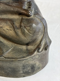 A Burmese partly lacquered bronze Mandalay Buddha, 19/20th C.