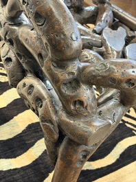An unusual Chinese chair made from bamboo roots, 19th C.