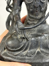 A Chinese bronze figure of Bodhisattva, Ming