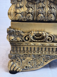 A gilt-bronze 'Oriental Beauty Reclining on a Lion Skin' mantel clock, France, first quarter 19th C.
