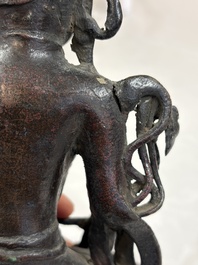 A Chinese bronze figure of Bodhisattva, Ming