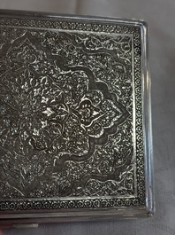 An Iranian silver and gilt cigarette case commemorating Mohammad Reza Pahlavi's coronation, 20th C.