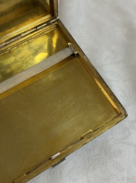 An Iranian silver and gilt cigarette case commemorating Mohammad Reza Pahlavi's coronation, 20th C.