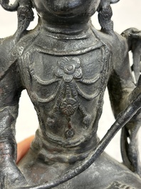 A Chinese bronze figure of Bodhisattva, Ming