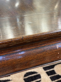 A Chinese nanmu square low table, 19th C.