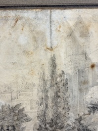 Attributed to Pierre-Paul Prud'hon (1758-1823): 'Naissance du Roi de Rome', pencil on paper, 19th C.