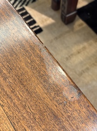 A Chinese nanmu square low table, 19th C.