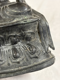 A Chinese bronze figure of Bodhisattva, Ming