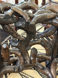 An unusual Chinese chair made from bamboo roots, 19th C.