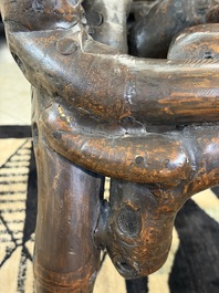An unusual Chinese chair made from bamboo roots, 19th C.