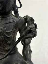 A Chinese bronze figure of Bodhisattva, Ming