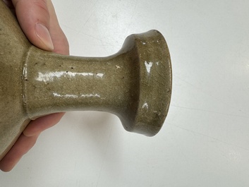 A Korean celadon-glazed sake bottle, Goryeo, 11th C.