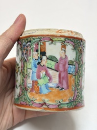 An extensive group of 23 Chinese Canton famille rose wares, 19th C.