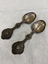 A varied collection of 14 Tibetan ritual utensils, 19/20th C.