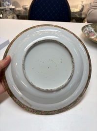 An extensive group of 23 Chinese Canton famille rose wares, 19th C.