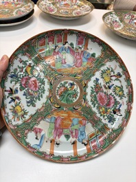 An extensive group of 23 Chinese Canton famille rose wares, 19th C.