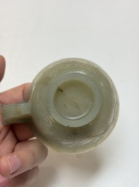 Nine Chinese hardstone carvings and bowls, including jade, 19/20th C.