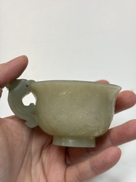 Nine Chinese hardstone carvings and bowls, including jade, 19/20th C.