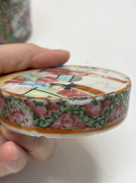 An extensive group of 23 Chinese Canton famille rose wares, 19th C.