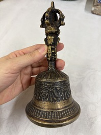 A varied collection of 14 Tibetan ritual utensils, 19/20th C.