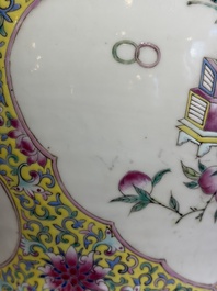A Chinese famille rose vase and cover with birds among flowering branches, 19th C.