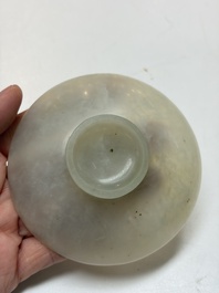 Nine Chinese hardstone carvings and bowls, including jade, 19/20th C.