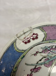 A Chinese famille rose vase and cover with birds among flowering branches, 19th C.