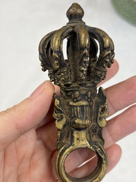 A varied collection of 14 Tibetan ritual utensils, 19/20th C.