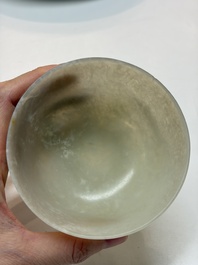 Nine Chinese hardstone carvings and bowls, including jade, 19/20th C.