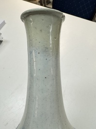 A Korean blue and white 'Dragon' bottle vase, Joseon, 19th C.