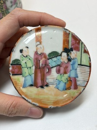 An extensive group of 23 Chinese Canton famille rose wares, 19th C.