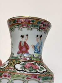 An extensive group of 23 Chinese Canton famille rose wares, 19th C.