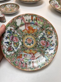 An extensive group of 23 Chinese Canton famille rose wares, 19th C.