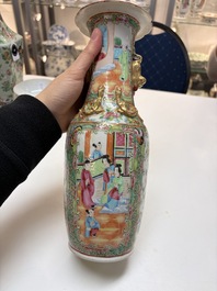An extensive group of 23 Chinese Canton famille rose wares, 19th C.