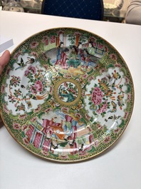 An extensive group of 23 Chinese Canton famille rose wares, 19th C.