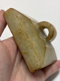 Nine Chinese hardstone carvings and bowls, including jade, 19/20th C.