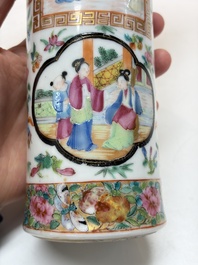 An extensive group of 23 Chinese Canton famille rose wares, 19th C.